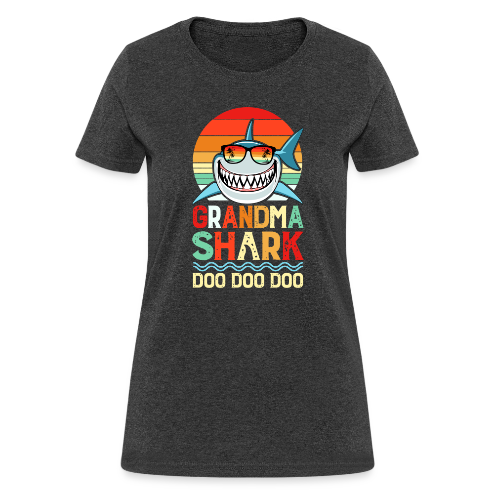 Grandma Shark Doo Doo Doo Women's T-Shirt - heather black