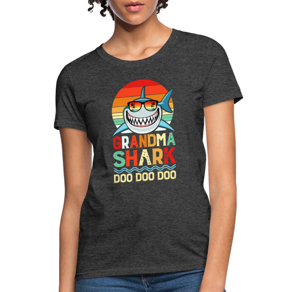 Grandma Shark Doo Doo Doo Women's T-Shirt - heather black