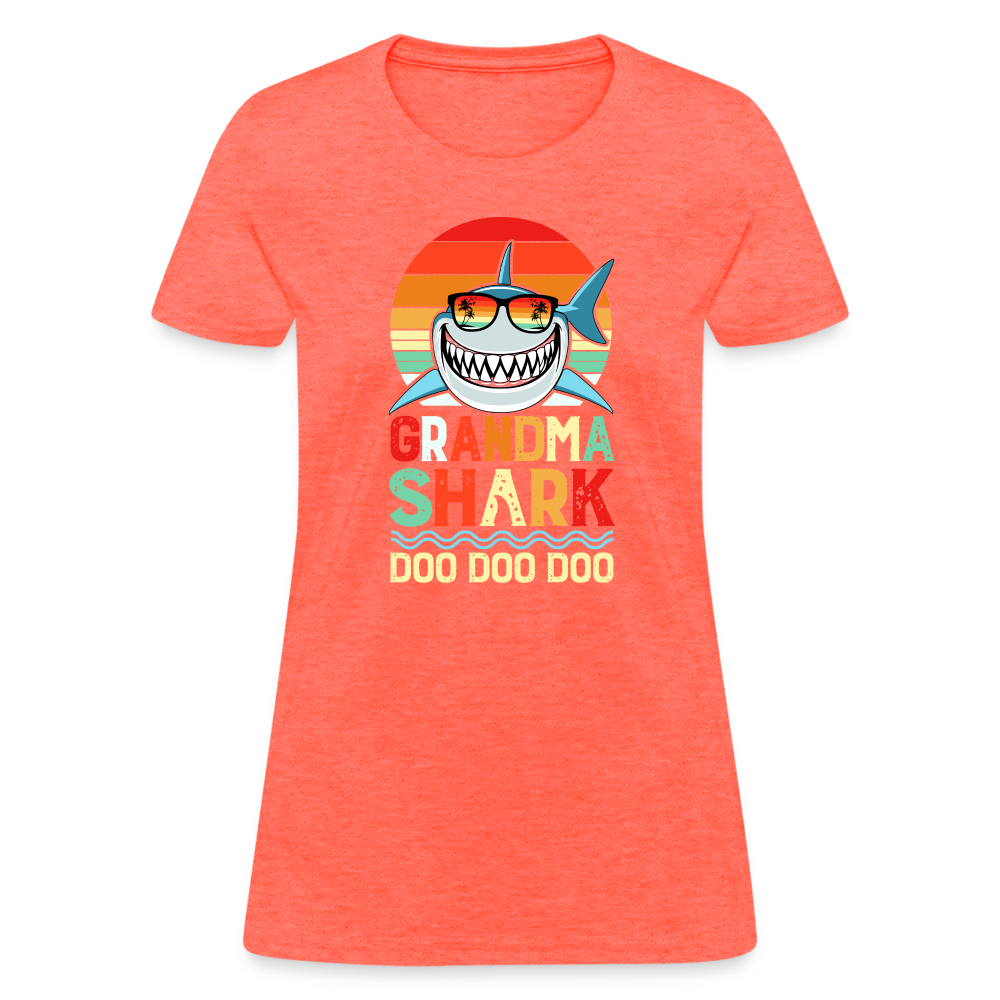 Grandma Shark Doo Doo Doo Women's T-Shirt - heather coral