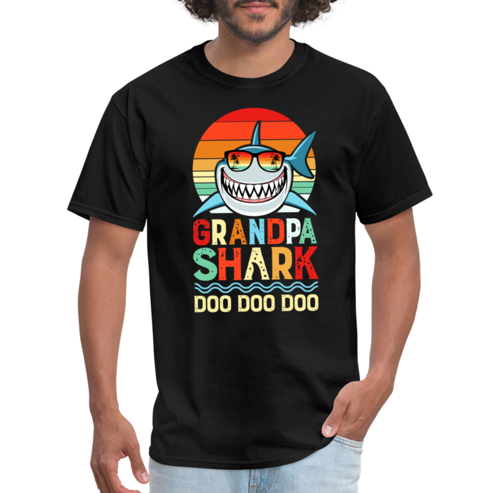 Grandpa Shark Doo Doo Doo T-Shirt - black