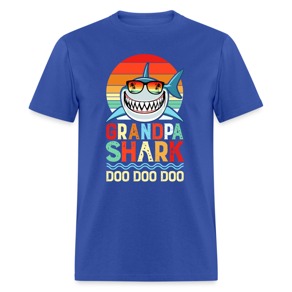 Grandpa Shark Doo Doo Doo T-Shirt - royal blue