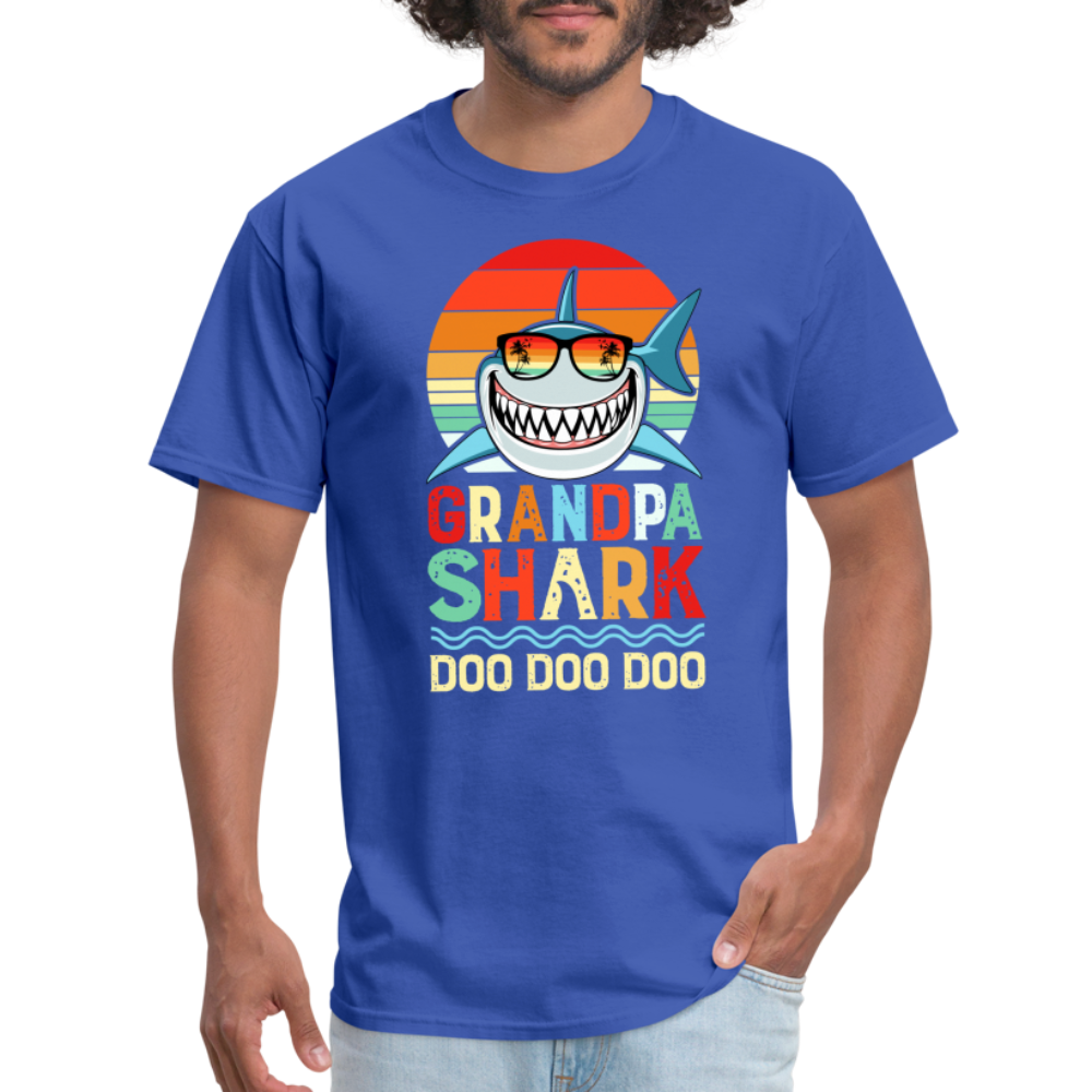 Grandpa Shark Doo Doo Doo T-Shirt - royal blue