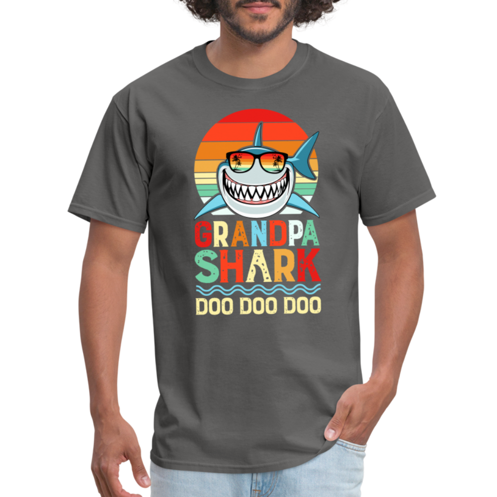 Grandpa Shark Doo Doo Doo T-Shirt - charcoal