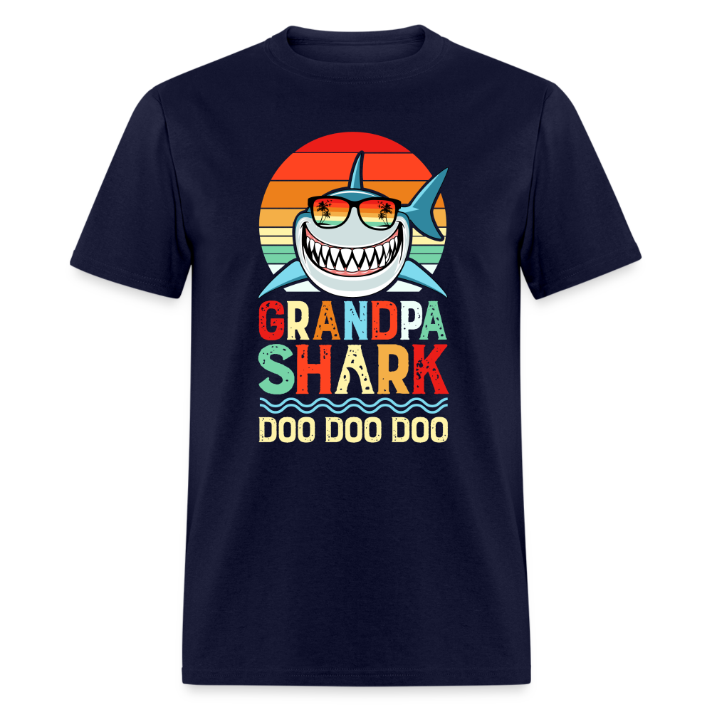 Grandpa Shark Doo Doo Doo T-Shirt - navy