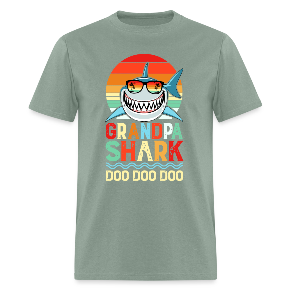 Grandpa Shark Doo Doo Doo T-Shirt - sage
