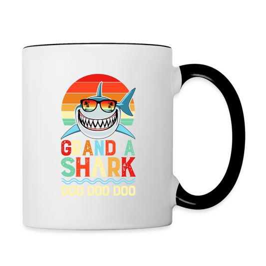 Grandpa Shark Doo Doo Doo Coffee Mug - white/black
