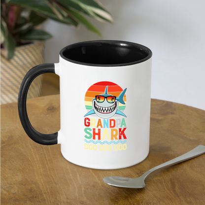 Grandpa Shark Doo Doo Doo Coffee Mug - white/black