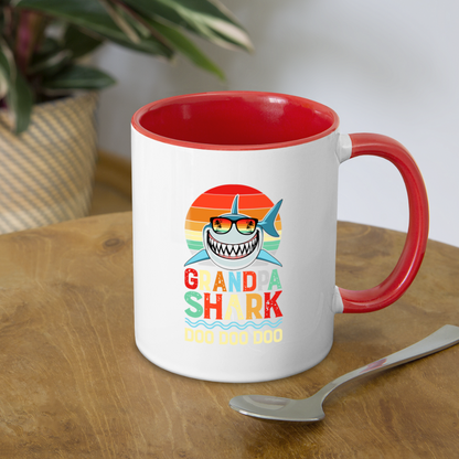 Grandpa Shark Doo Doo Doo Coffee Mug - white/red