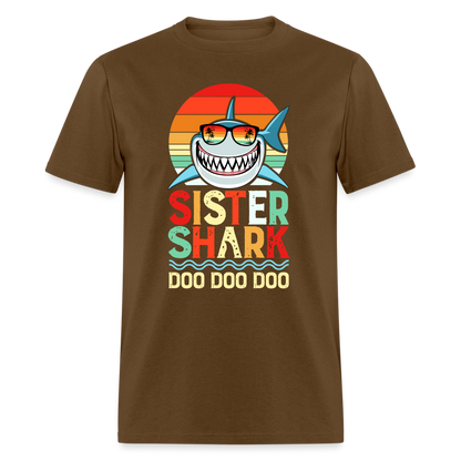 Sister Shark Doo Doo Doo T-Shirt - brown