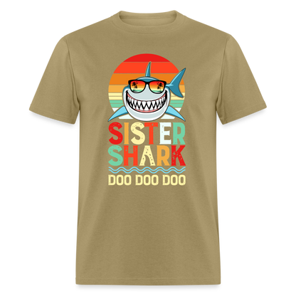 Sister Shark Doo Doo Doo T-Shirt - khaki