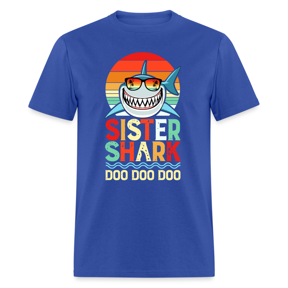 Sister Shark Doo Doo Doo T-Shirt - royal blue