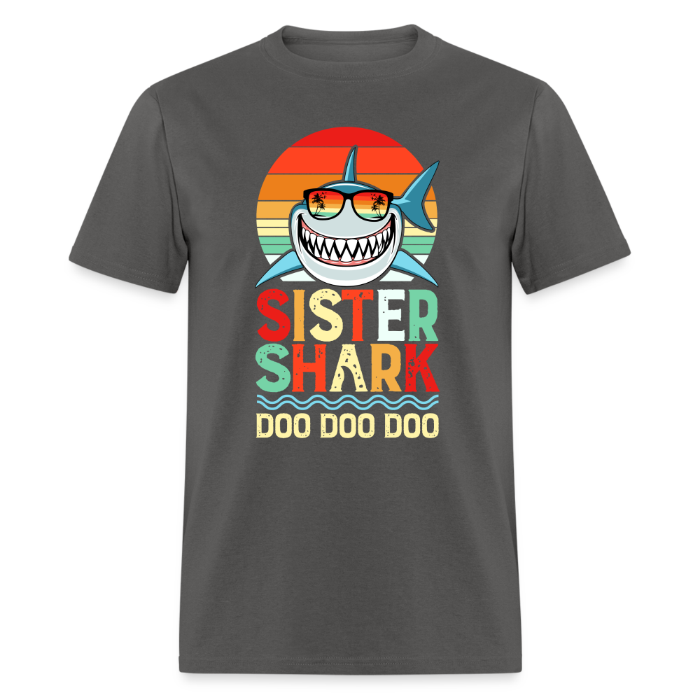 Sister Shark Doo Doo Doo T-Shirt - charcoal