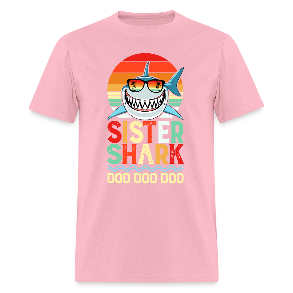 Sister Shark Doo Doo Doo T-Shirt - pink