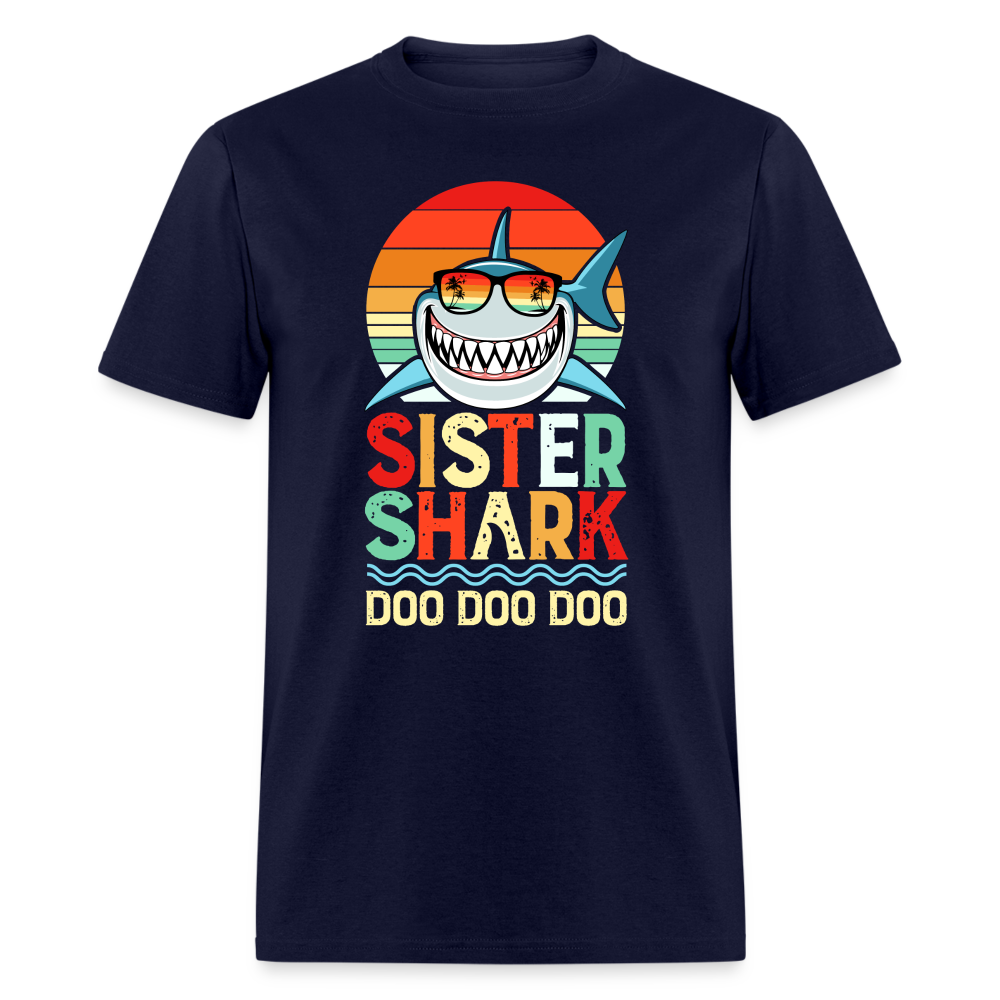 Sister Shark Doo Doo Doo T-Shirt - navy