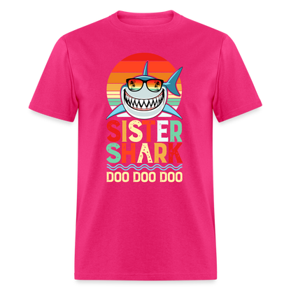 Sister Shark Doo Doo Doo T-Shirt - fuchsia
