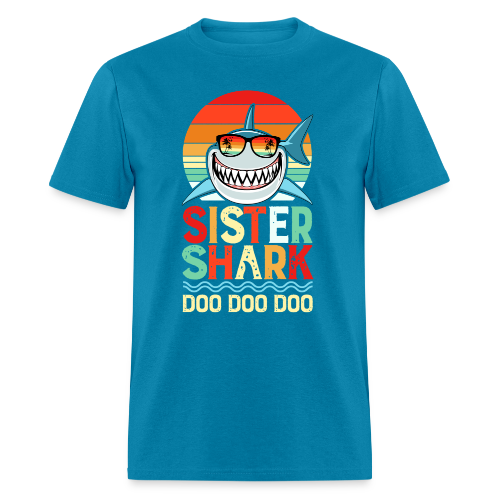 Sister Shark Doo Doo Doo T-Shirt - turquoise