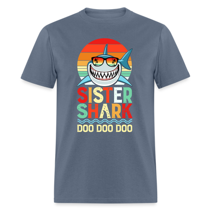 Sister Shark Doo Doo Doo T-Shirt - denim