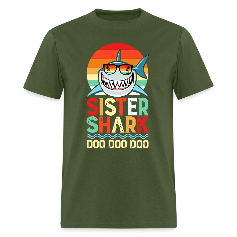 Sister Shark Doo Doo Doo T-Shirt - military green