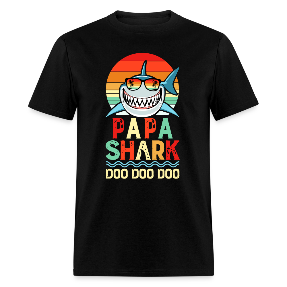 Papa Shark Doo Doo Doo T-Shirt - black