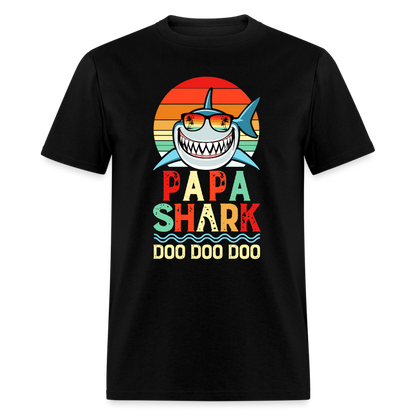 Papa Shark Doo Doo Doo T-Shirt - black