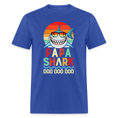 Papa Shark Doo Doo Doo T-Shirt - royal blue