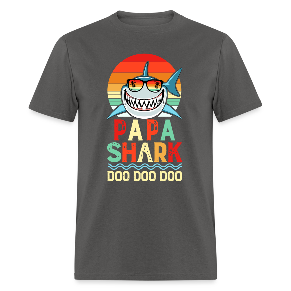 Papa Shark Doo Doo Doo T-Shirt - charcoal