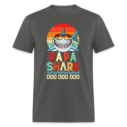 Papa Shark Doo Doo Doo T-Shirt - charcoal