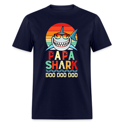Papa Shark Doo Doo Doo T-Shirt - navy