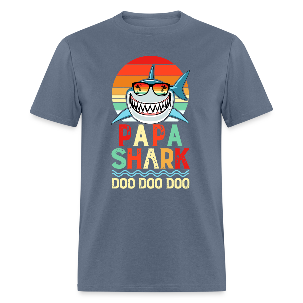 Papa Shark Doo Doo Doo T-Shirt - denim