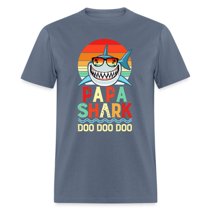 Papa Shark Doo Doo Doo T-Shirt - denim