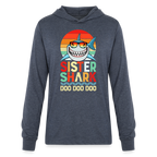 Sister Shark Doo Doo Doo Long Sleeve Hoodie Shirt - heather navy