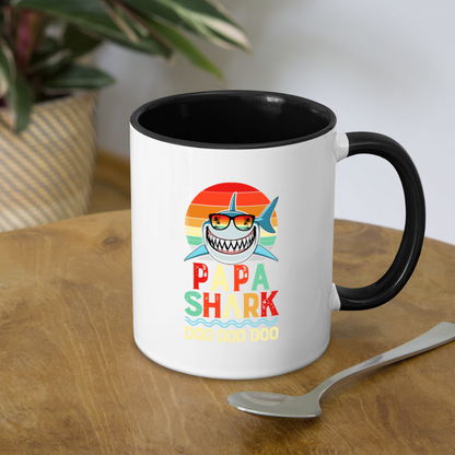 Papa Shark Doo Doo Doo Coffee Mug - white/black