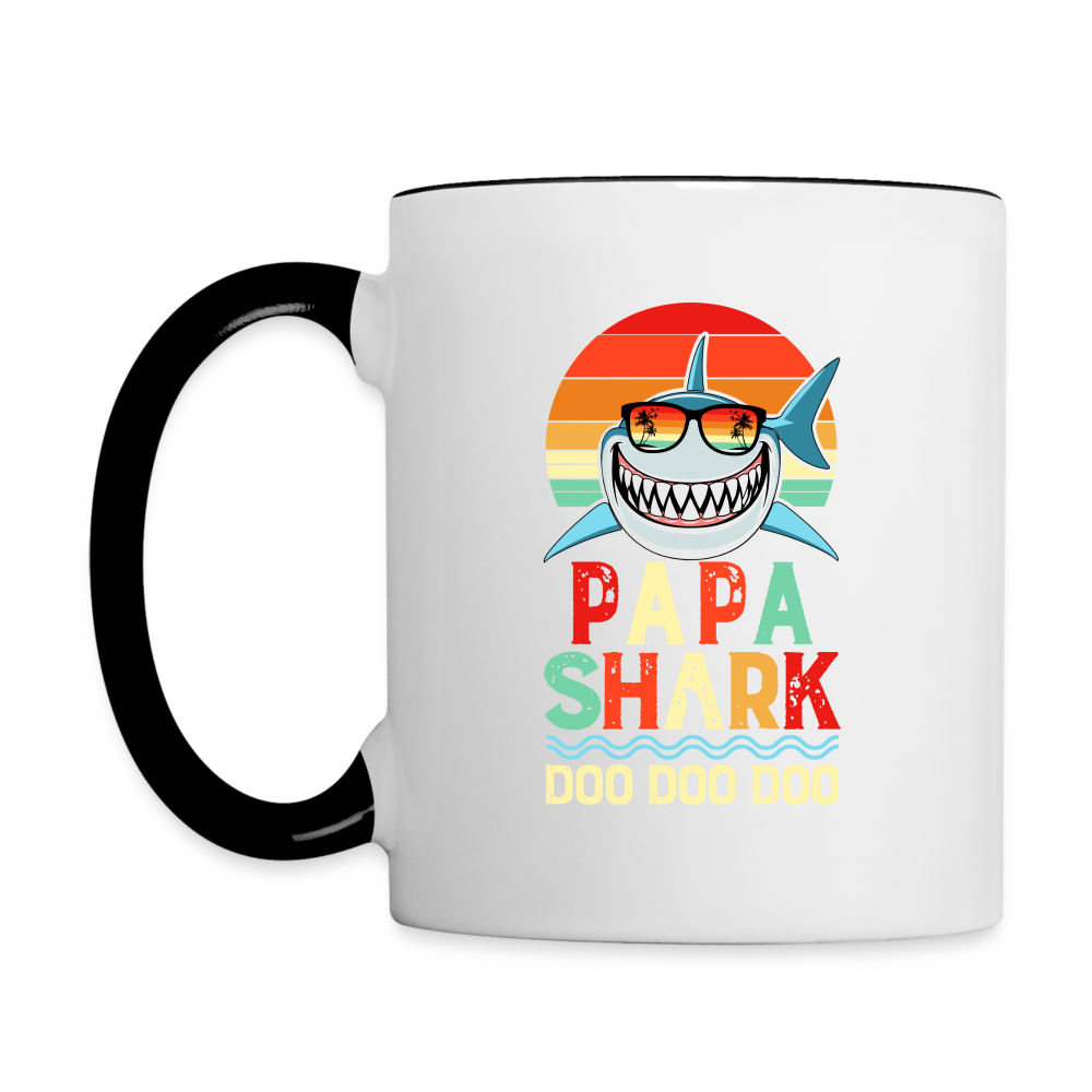 Papa Shark Doo Doo Doo Coffee Mug - white/black