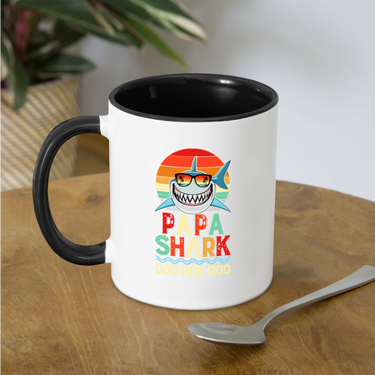 Papa Shark Doo Doo Doo Coffee Mug - white/black