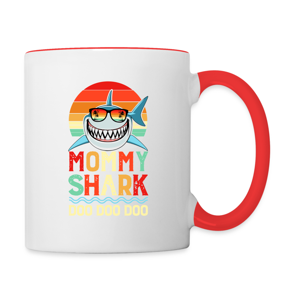 Mommy Shark Doo Doo Doo Coffee Mug - white/red