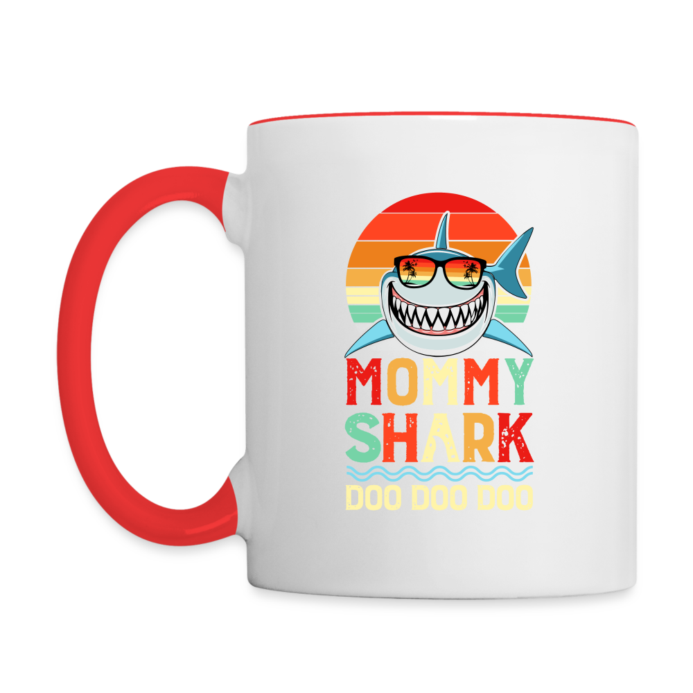 Mommy Shark Doo Doo Doo Coffee Mug - white/red