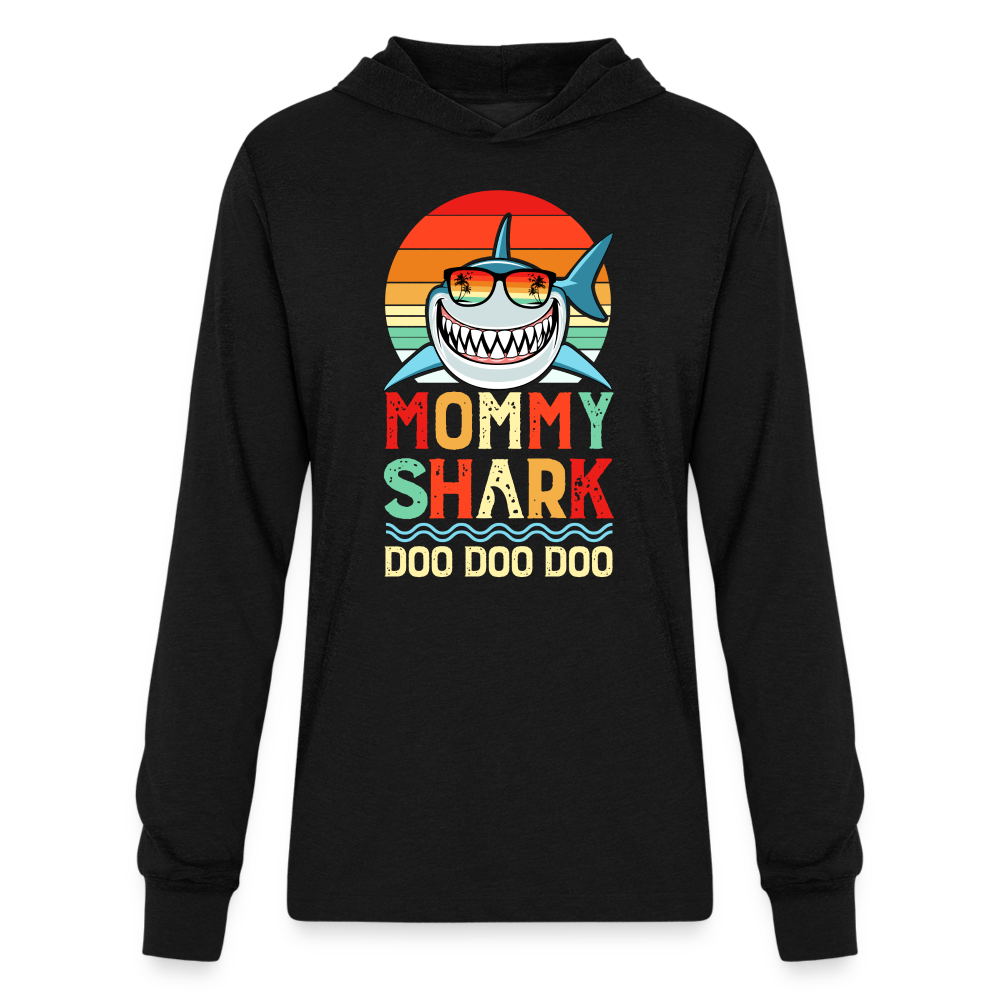 Mommy Shark Doo Doo Doo Long Sleeve Hoodie Shirt - black