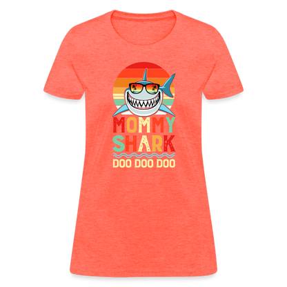 Mommy Shark Doo Doo Doo T-Shirt - heather coral