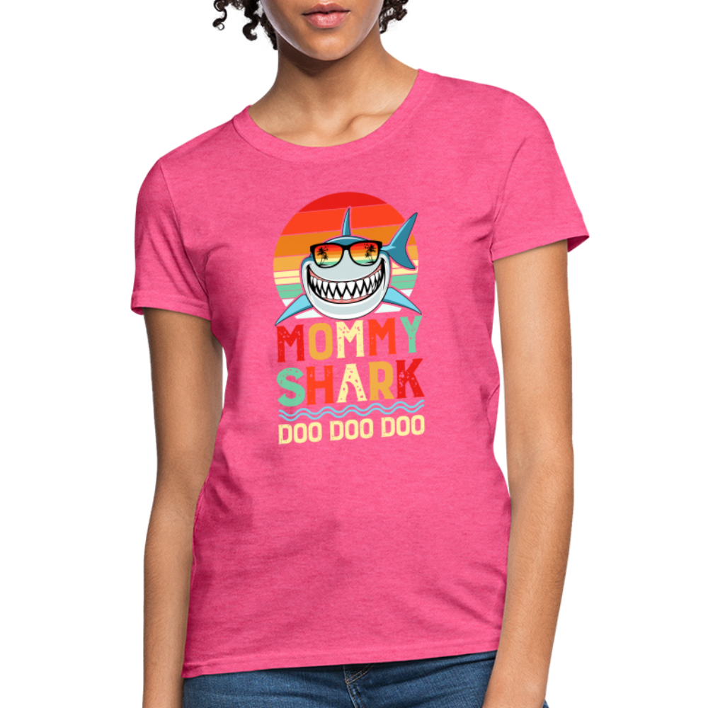 Mommy Shark Doo Doo Doo T-Shirt - heather pink