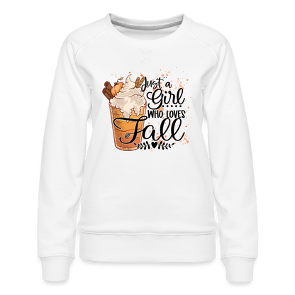 Just A Girl Who Loves Fall Women’s Premium Sweatshirt - white