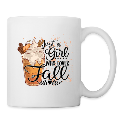 Just A Girl Who Loves Fall Coffee/Tea Mug - white