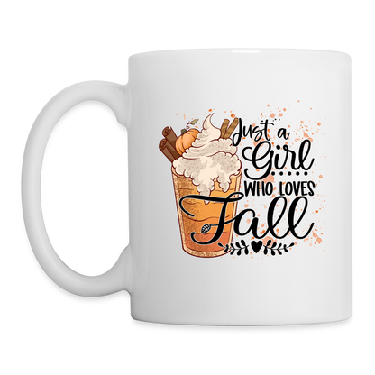 Just A Girl Who Loves Fall Coffee/Tea Mug - white