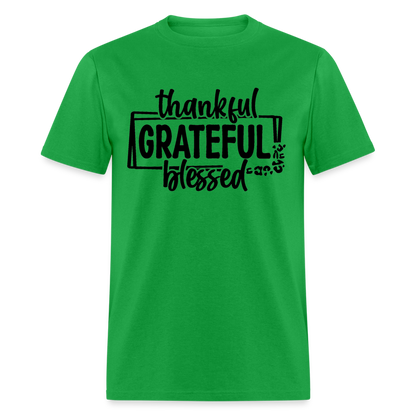 Thankful Grateful Blessed T-Shirt - bright green