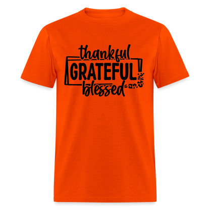 Thankful Grateful Blessed T-Shirt - orange