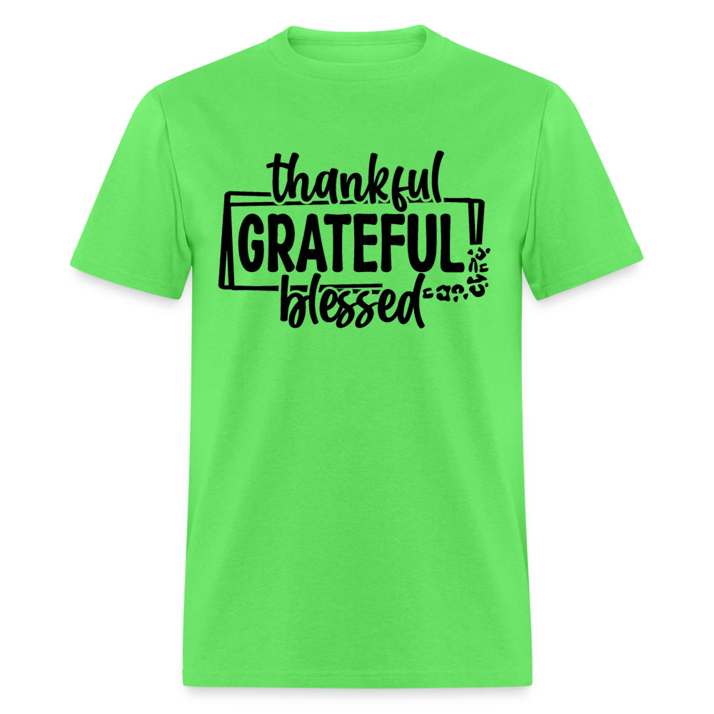 Thankful Grateful Blessed T-Shirt - kiwi