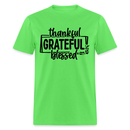 Thankful Grateful Blessed T-Shirt - kiwi