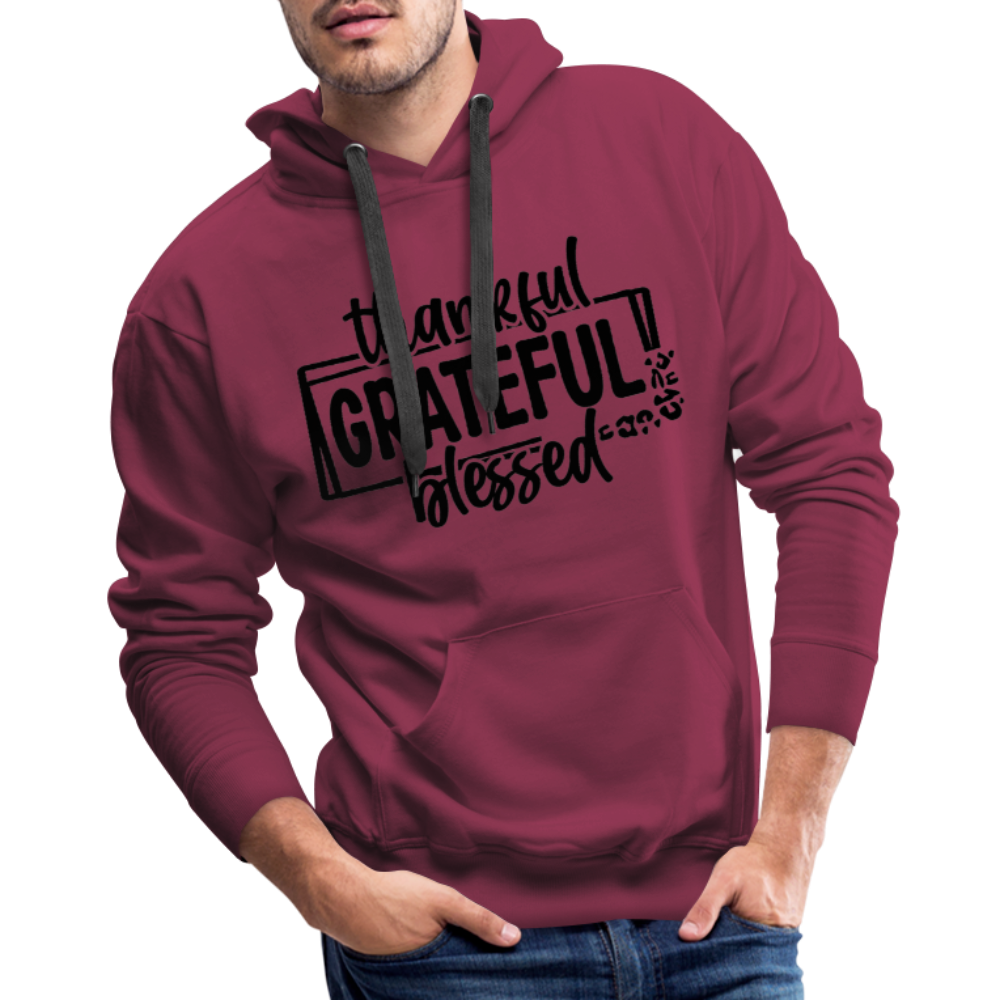 Thankful Grateful Blessed Men’s Premium Hoodie - burgundy