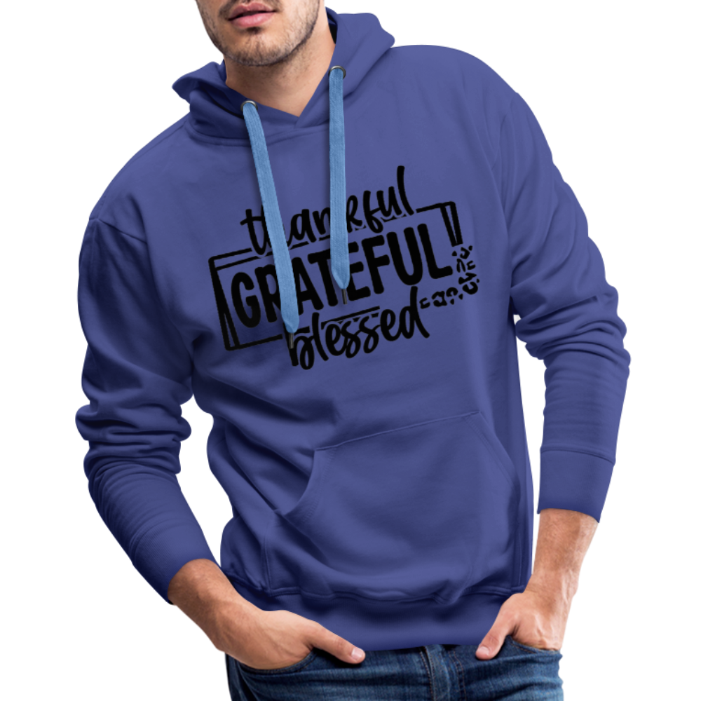 Thankful Grateful Blessed Men’s Premium Hoodie - royal blue