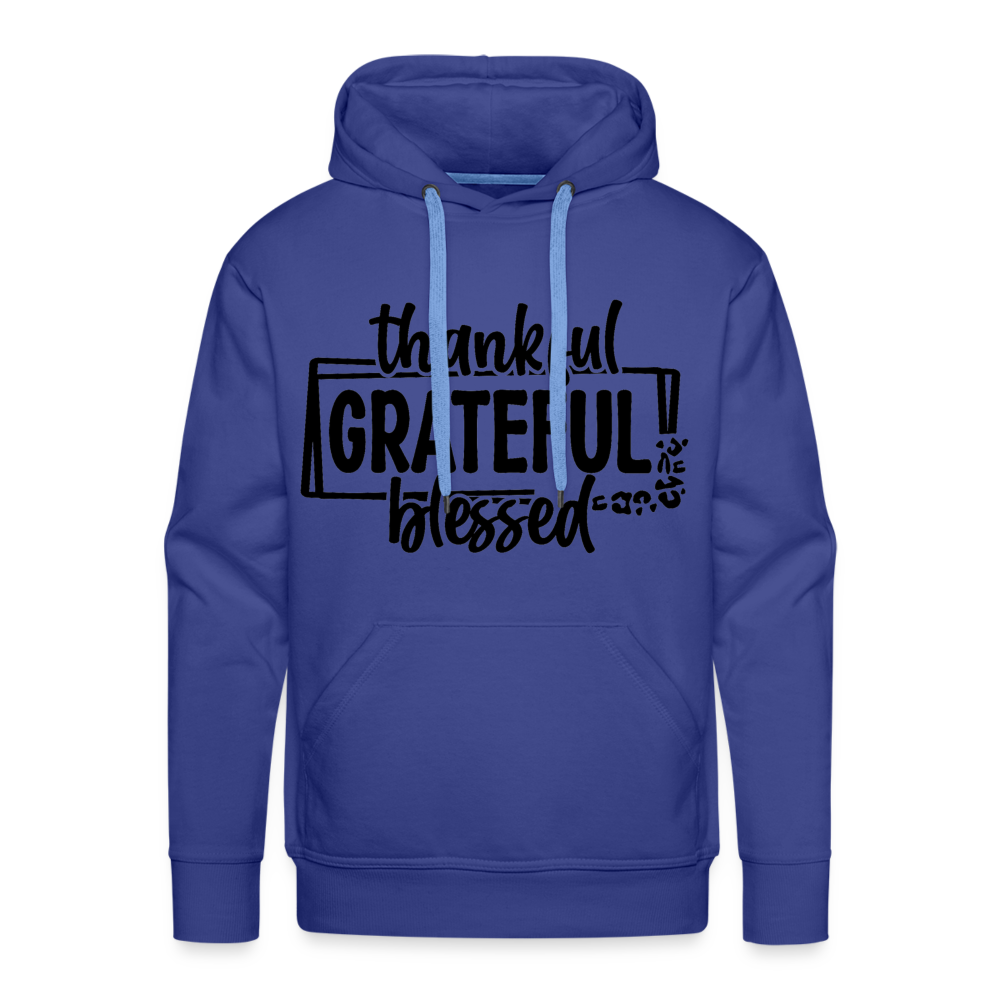 Thankful Grateful Blessed Men’s Premium Hoodie - royal blue