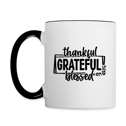 Thankful Grateful Blessed Coffee Mug - white/black